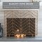 Best Choice Products 38x31in Single Panel Handcrafted Iron Chevron Fireplace Screen w/ Distressed Finish
